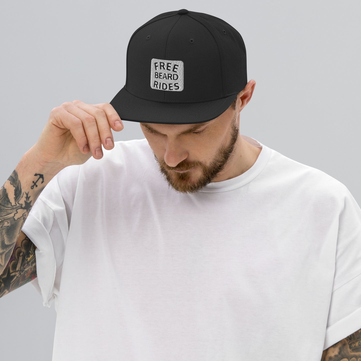 Free Beard Rides Snapback Hat