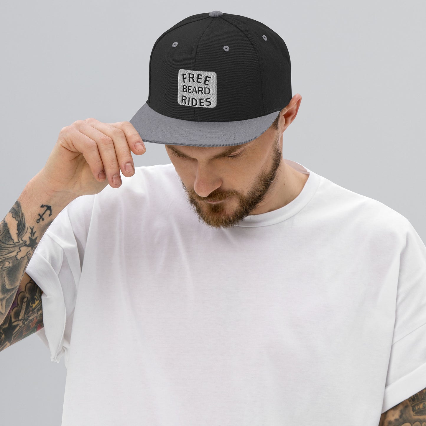 Free Beard Rides Snapback Hat