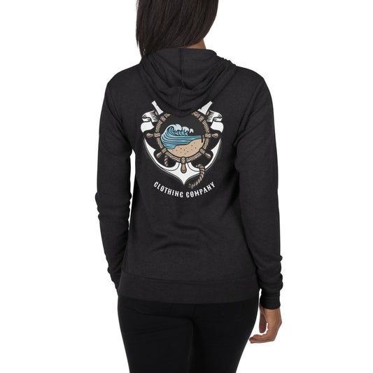 Anchors Away unisex zip hoodie