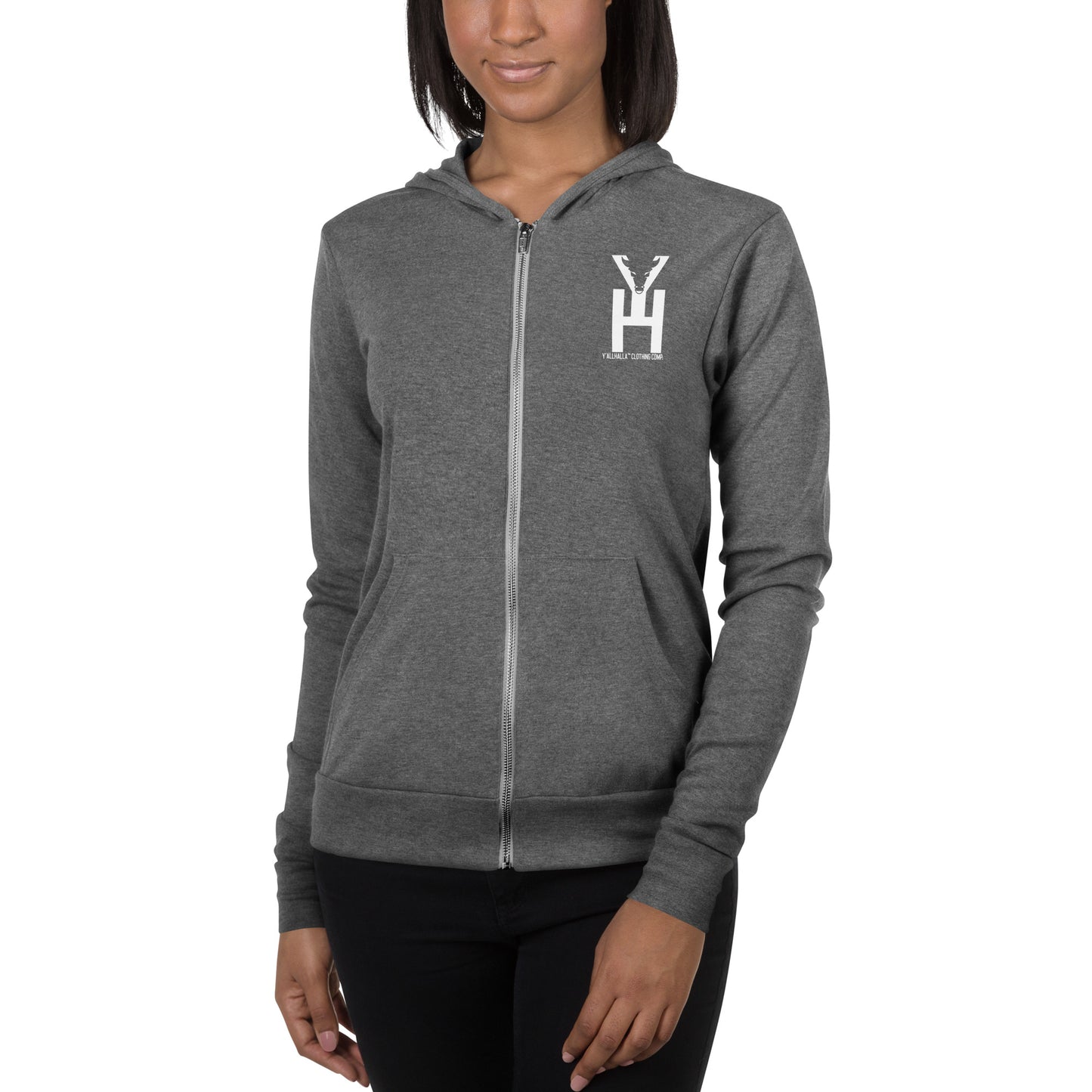 Y'allhalla unisex zip hoodie