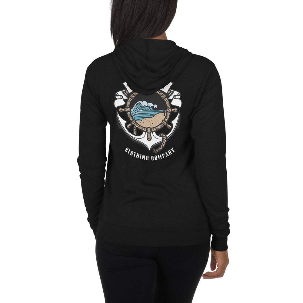 Anchors Away unisex zip hoodie