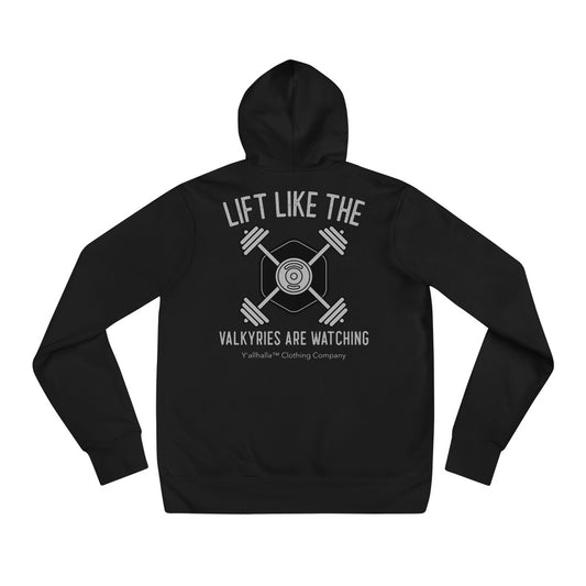 Lift like the valkyries are watching hoodie