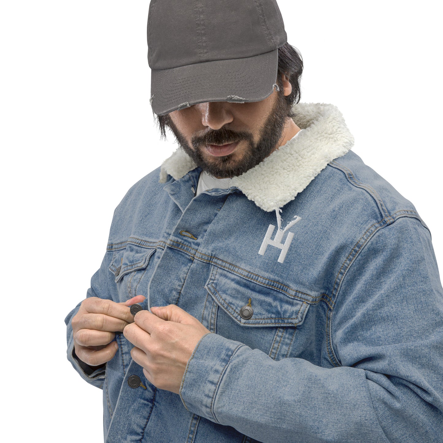 Y'allhalla Winter Unisex denim sherpa jacket