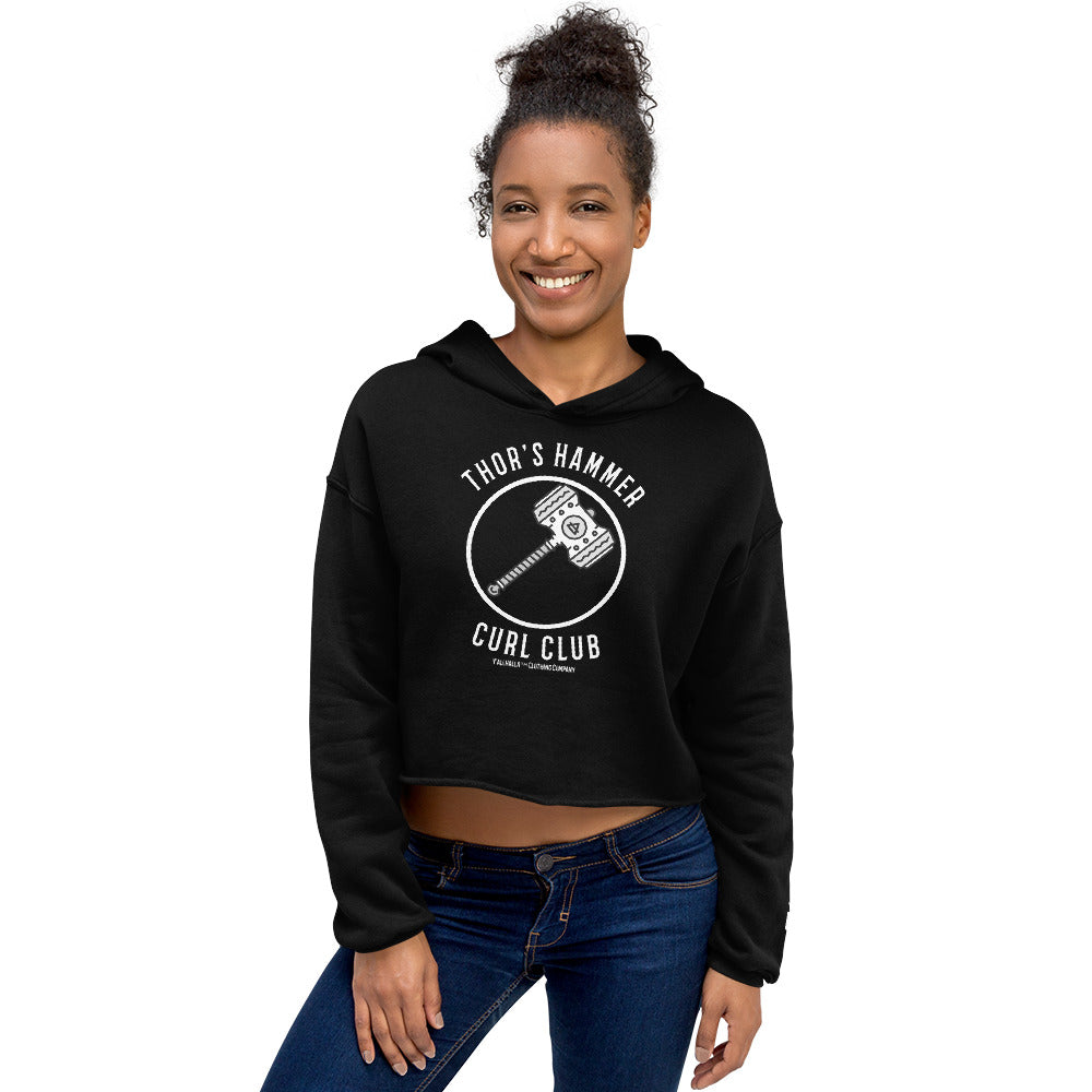 Thor's hammer curl club crop hoodie